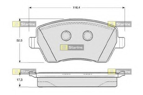 BD S331 STARLINE Колодки тормозные дисковые, к-кт.