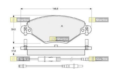 Колодки тормозные дисковые, к-кт. STARLINE BD S341