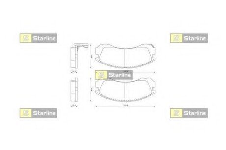 BD S348 STARLINE Колодки тормозные дисковые, к-кт.