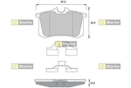 BD S376 STARLINE Колодки тормозные дисковые, к-кт.