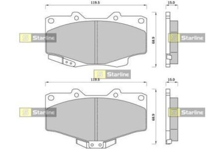 BD S393 STARLINE Колодки тормозные дисковые, к-кт.