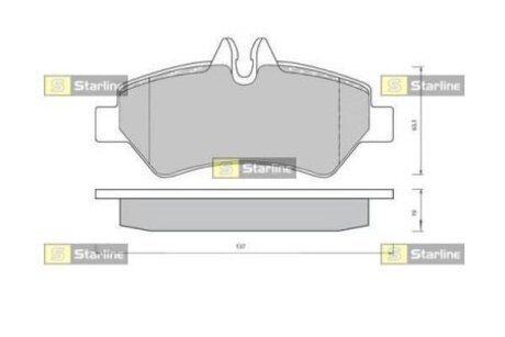 BD S423 STARLINE Колодки тормозные дисковые, к-кт.