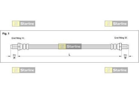 HAAC1240 STARLINE Шланг торомозной Starline