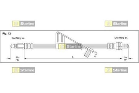 Шланг торомозной STARLINE HAAC1268