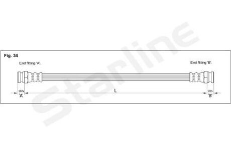 Тормозной шланг STARLINE HA G.1218