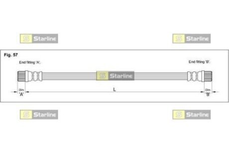 Шланг торомозной STARLINE HAG1221