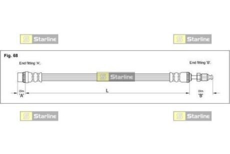 Шланг торомозной STARLINE HAG1226
