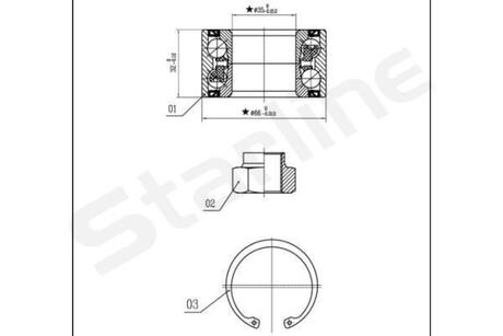 LO 01327 STARLINE Подшипник ступицы колеса, к-кт.