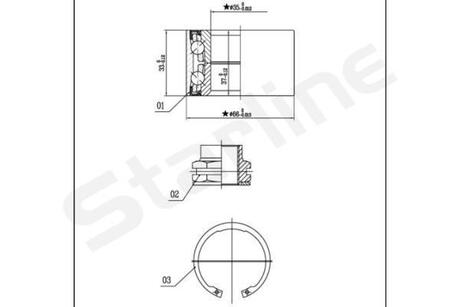 LO 01401 STARLINE Подшипник ступицы колеса, к-кт.