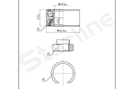 LO 01439 STARLINE Подшипник ступицы колеса, к-кт.