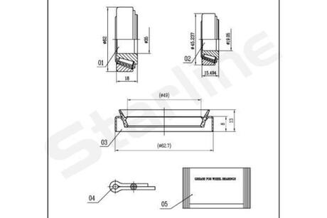 LO 01465 STARLINE Подшипник ступицы колеса, к-кт.