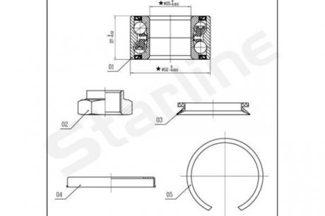 LO 03556 STARLINE Подшипник ступицы колеса, к-кт.