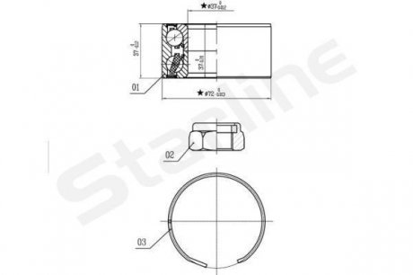 LO 03596 STARLINE Подшипник передней ступицы (без abs)