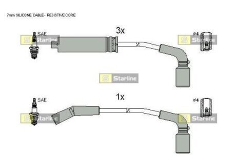 ZK 7292 STARLINE Комплект высоковольтных проводов