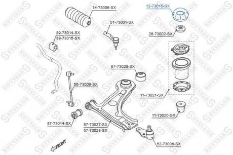 12-73015-SX STELLOX Опора LACETTI амортизатора переднего