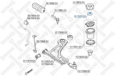 26-73002-SX STELLOX Подшипник Nubira 97>/Lacetti 04>_x000D_ опоры переднего амортизатора