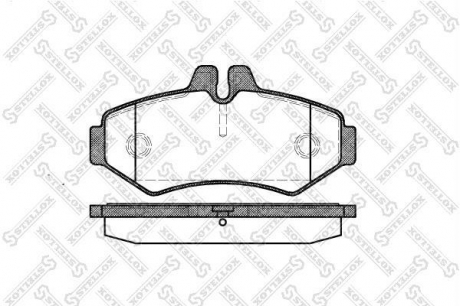 744 000B-SX STELLOX Тормозные колодки задние (18.6mm) MB 308D/312D/314 Sprinter 95-