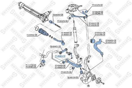 77-00853-SX STELLOX Сайлентблок рычага ниж. перед. внутр./Audi A4/A5 all 07>