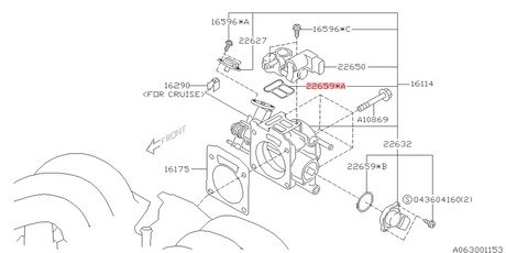 22659AA120 SUBARU Прокладка уплотнительная дросельной заслонки