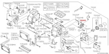 72131AG410 SUBARU Актуатор отопителя салона