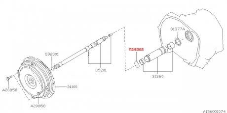 805343020 SUBARU Кольцо стопорное