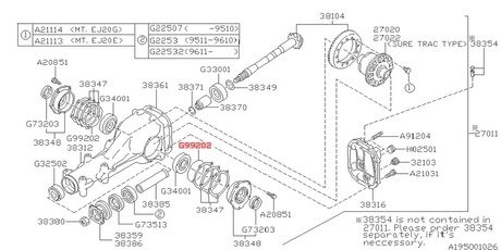 806992020 SUBARU Кольцо уплотнительное