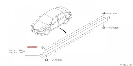 909130088 SUBARU Клипса крепежная