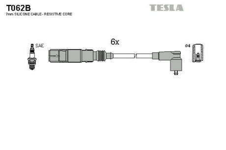 T062B TESLA Провода зажигания, комплект
