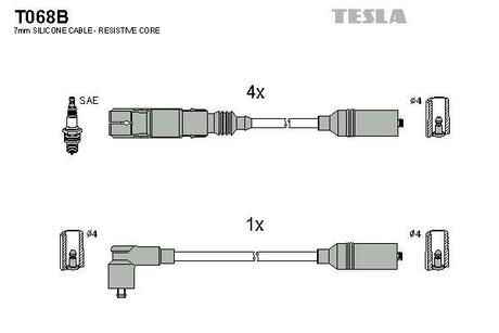 T068B TESLA Дроти запалення, набір