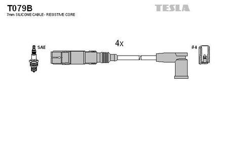 T079B TESLA Дроти запалення, набір