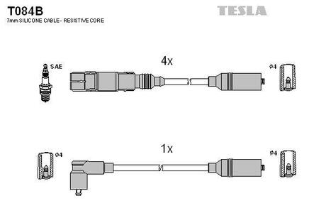 T084B TESLA Дроти запалення, набір