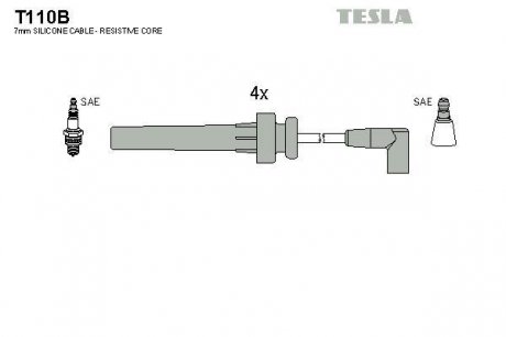 T110B TESLA Комплект высоковольтных проводов