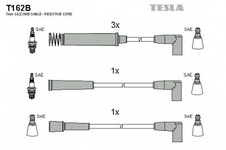 T162B TESLA Провода в/в Opel 1,3-1,6