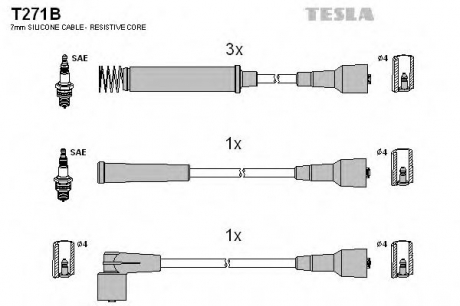 T271B TESLA Провода в/в Opel Astra/Vectra CD-GT-GSi 1.8i/2.0 (Mot C18NZ