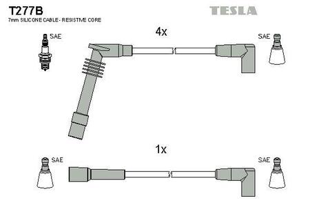 T277B TESLA Дроти запалення, набір