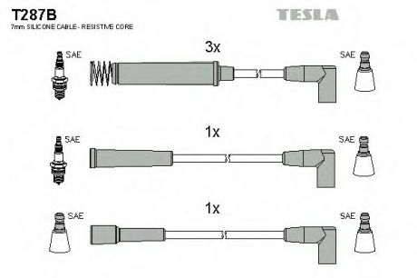 T287B TESLA Провода в/в Opel 1,3-1,6