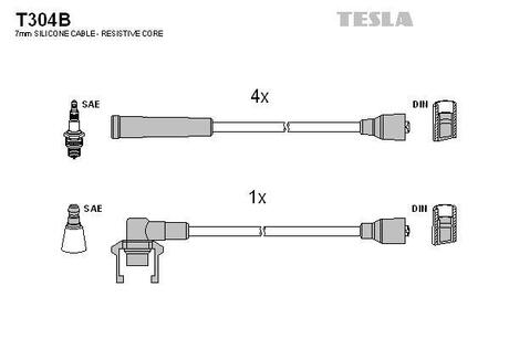 T304B TESLA Дроти запалення, набір