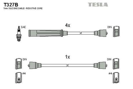 T327B TESLA Дроти запалення, набір