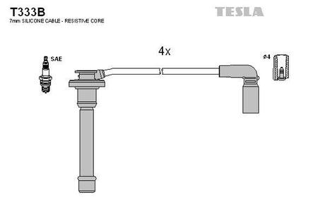 T333B TESLA Кабель зажигания, к-кт TESLA