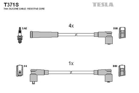 T371S TESLA Дроти запалення, набір