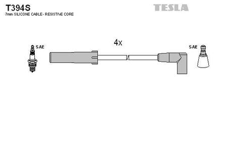 T394S TESLA Дроти запалення, набір