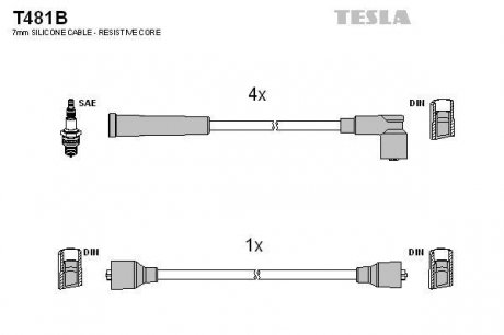 T481B TESLA Провода зажигания, комплект