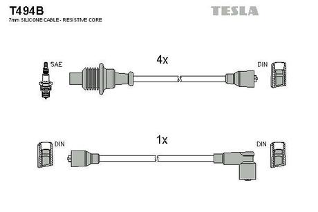 T494B TESLA Дроти запалення, набір