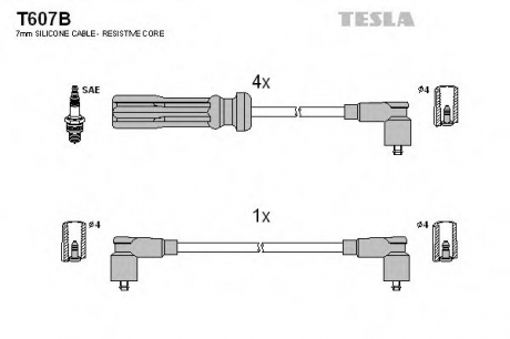 T607B TESLA Дроти В/В Volvo 740 2.0 85-