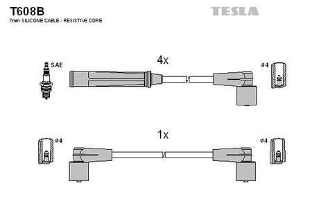 T608B TESLA Дроти запалення, набір