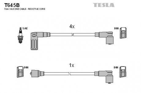 T645B TESLA Провода зажигания, комплект