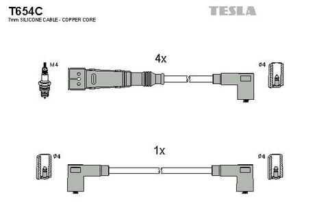 T654C TESLA Дроти запалення, набір