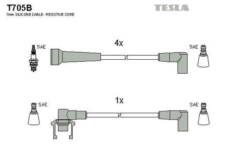 T705B TESLA Дроти запалення, набір