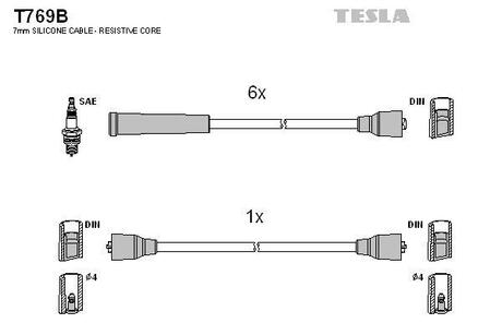 T769B TESLA Дроти запалення, набір