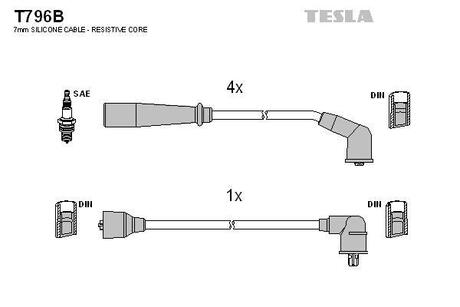 T796B TESLA Дроти запалення, набір